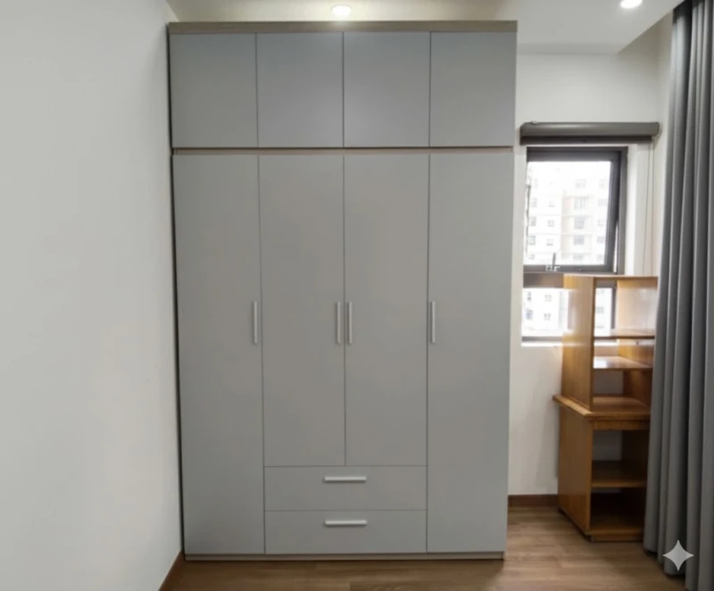 Tủ quần áo gỗ MDF 4 cánh ( TQAG201 )