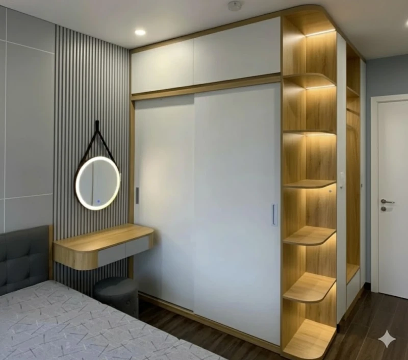 Tủ quần áo kịch trần gỗ cao cấp MDF phủ Melamine TYC12