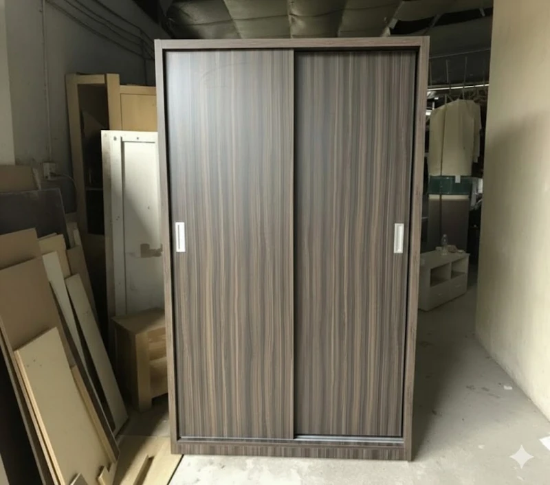 Tủ Quần Áo 2 Cánh Lùa Màu Vân Gỗ (c2ll)