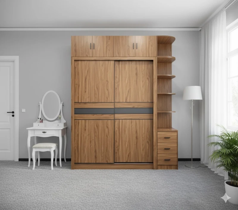 Tủ quần áo cửa lùa gỗ MDF TQL001