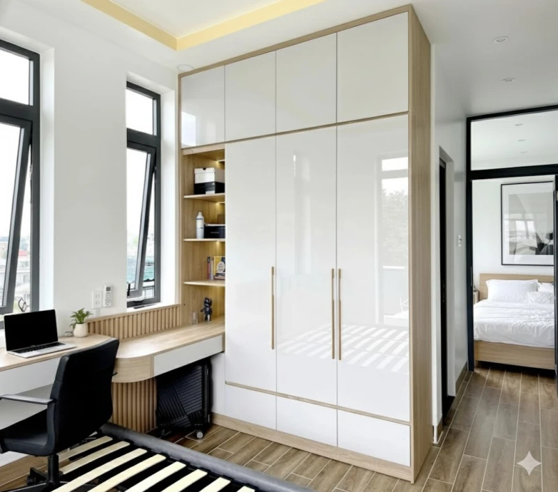 Tủ quần áo kịch trần gỗ cao cấp MDF phủ Melamine TYC13