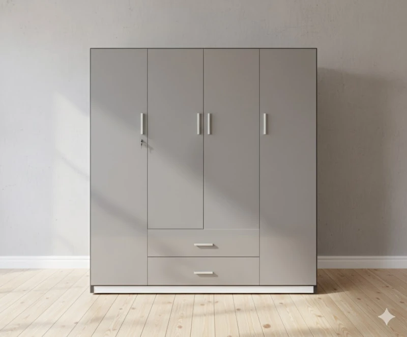 Tủ quần áo nhựa 4 cánh màu ghi T4CMG