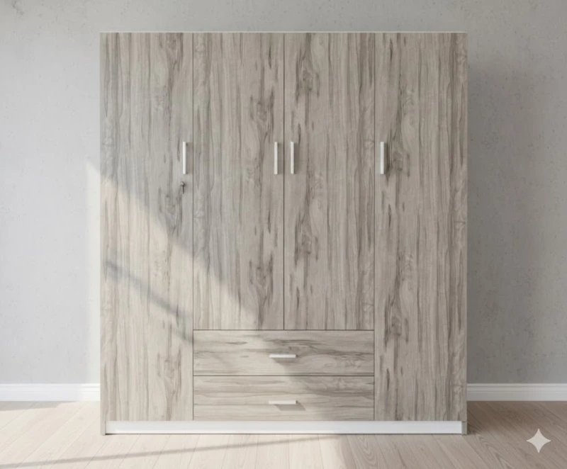 Tủ quần áo nhựa 4 cánh gỗ TN4CG4