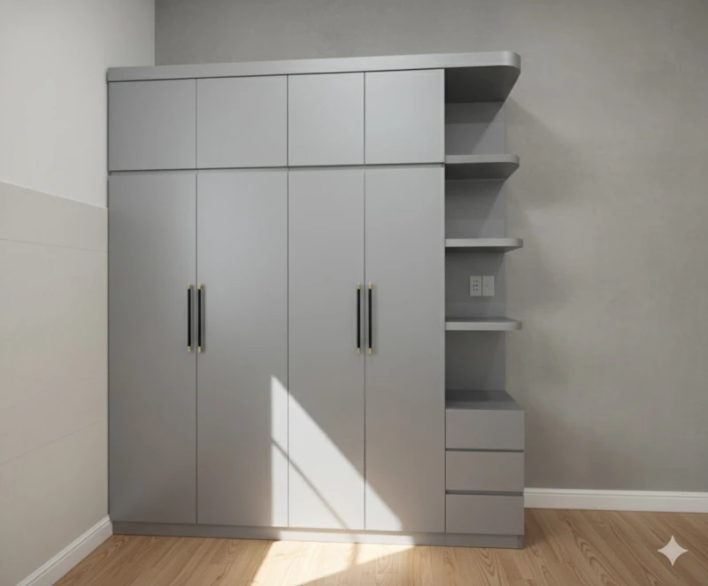 Tủ quần áo nhựa Taiwan 4 cánh 1 kệ ( tn4c1k05 )