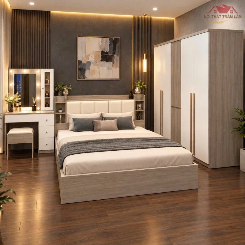 Bộ giường tủ gỗ MDF xu hướng New 13