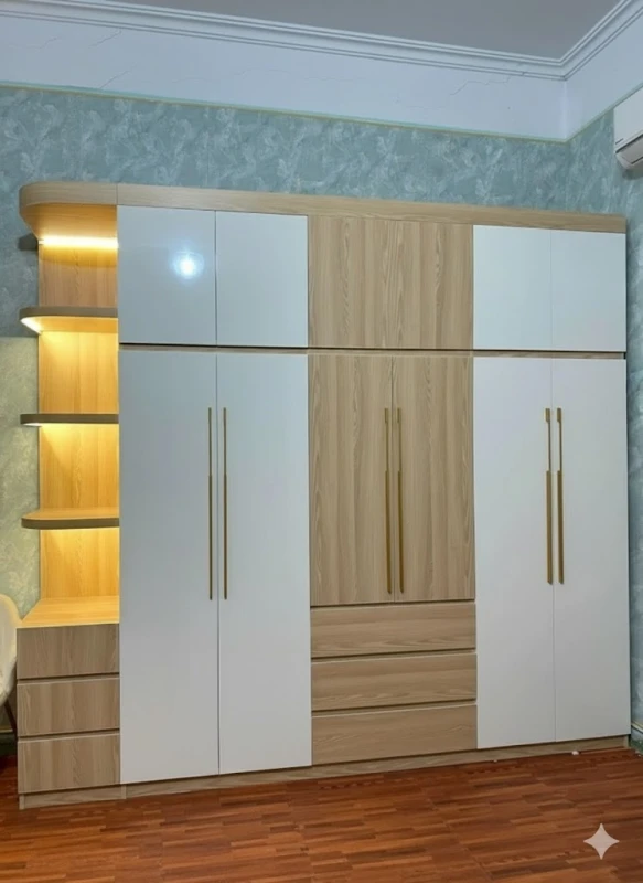 Tủ quần áo 6 cánh mở 1 kệ nhựa Vinco ( 6c1kv )