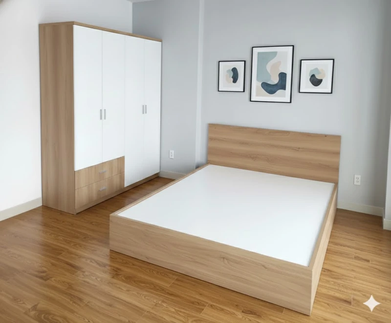 Bộ Giường Tủ Gỗ MDF ( BGTG01 )