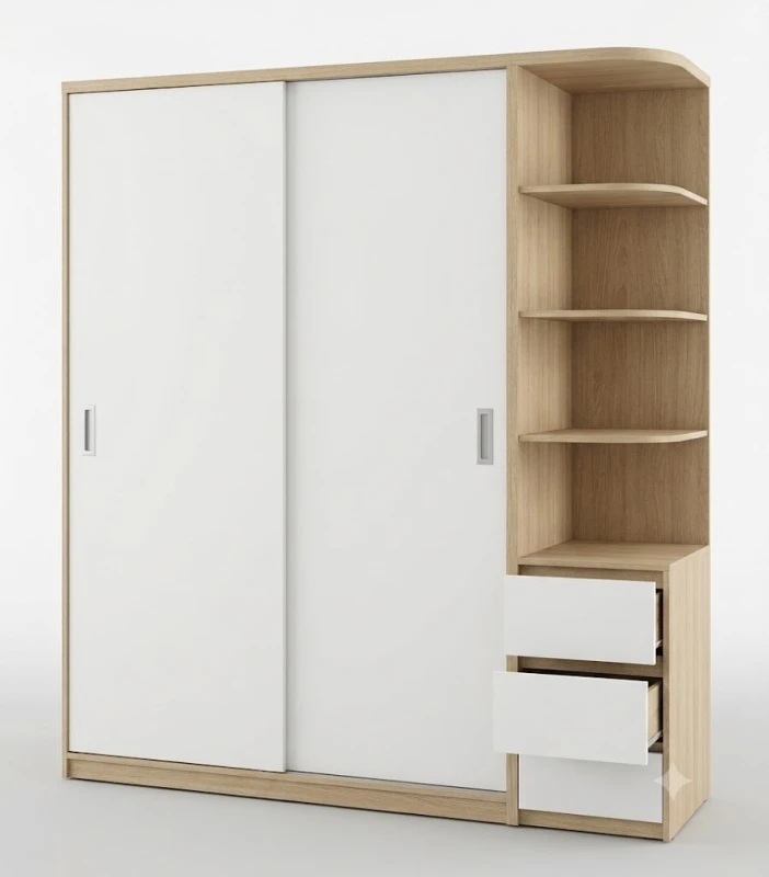 Tủ quần áo gỗ MDF lùa (tgl1m8)