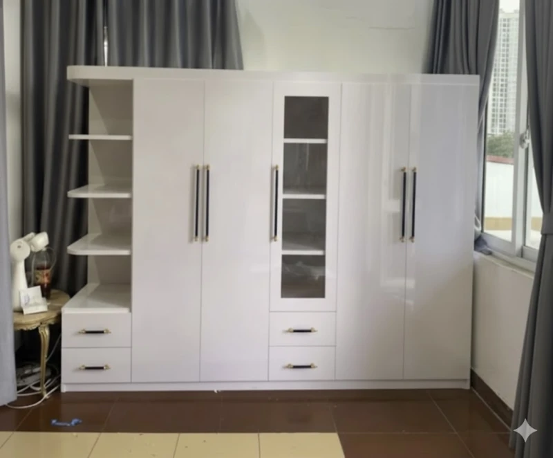 Tủ Quần Áo Nhựa Màu Trắng + kệ (N011)